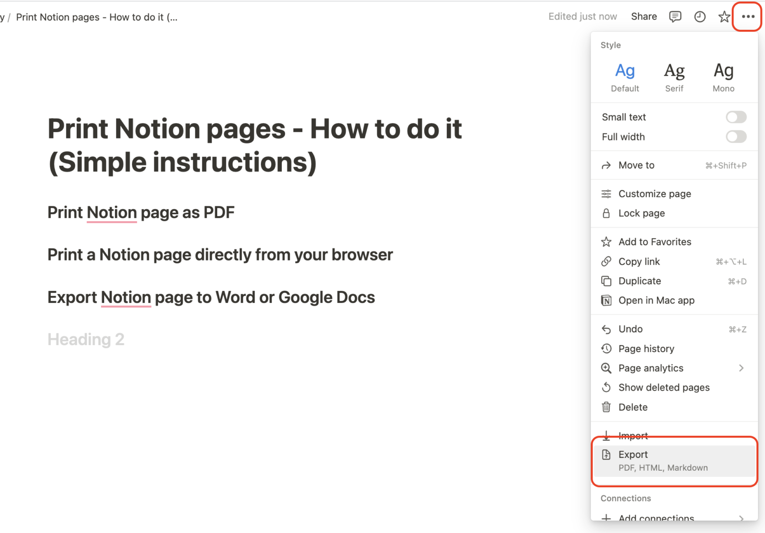 Print Notion Pages A Simple StepBy Step Guide Tools2Study
